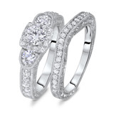 Photo of Danica 1 1/2 ct tw. Lab Grown Diamond Round Solitaire Bridal Set 10K White Gold [BR1624W-C000]