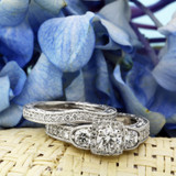 Photo of Danica 1 1/2 ct tw. Lab Grown Round Solitaire Bridal Set 10K White Gold [BR1624W-C000]