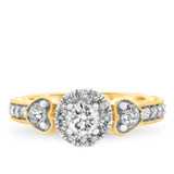 Photo of Everett 1 3/4 ct tw. Lab Grown Diamond Round Solitaire Bridal Set 10K Yellow Gold [BT1627YE-C000]