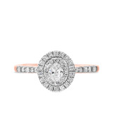 Photo of Dean 3/4 ct tw. Lab Grown Diamond Oval Solitaire Bridal Set 10K Rose Gold [BT1629RE-C000]