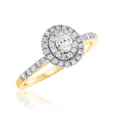 Photo of Dean 3/4 ct tw. Lab Grown Diamond Oval Solitaire Bridal Set 10K Yellow Gold [BT1629YE-C000]