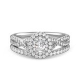 Photo of Tanner 3/4 ct tw. Lab Grown Diamond Oval Solitaire Bridal Set 10K White Gold [BR1630W-C000]