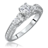 Photo of Cadence 1 1/2 ct tw. Lab Grown Diamond Round Solitaire Trio Set 14K White Gold [BT1626WE-C000]