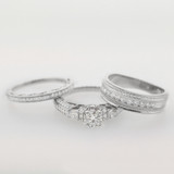 Photo of Cadence 1 1/2 ct tw. Lab Grown Diamond Round Solitaire Trio Set 14K White Gold [BT1626W-C000]