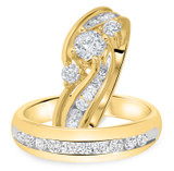 Photo of Lanie 1 1/2 ct tw. Lab Grown Diamond Round Solitaire Trio Set 14K Yellow Gold [BT1625Y-C000]