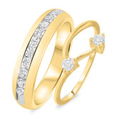 Photo of Lanie 3/4 ct tw. Lab Grown Diamond Wedding Band Set 14K Yellow Gold [WB1625Y]