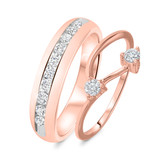 Photo of Lanie 3/4 ct tw. Lab Grown Diamond Wedding Band Set 14K Rose Gold [WB1625R]