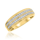 Photo of Dean 1/2 ct tw. Lab Grown Diamond Wedding Band Set 14K Yellow Gold [BT1629YM]