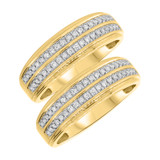 Photo of Carson 1/2 ct tw. Lab Grown Diamond Same Sex Mens Band Set 14K Yellow Gold [WM1623Y]