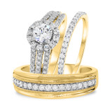 Photo of Betty 1 3/8 ct tw. Lab Grown Round Solitaire Trio Set 10K Yellow Gold [BT1622Y-C000]