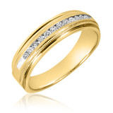 Photo of Cadence 3/8 ct tw. Lab Grown Diamond Wedding Band Set 10K Yellow Gold [BT1626YM]
