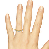 Photo of Cadence 3/8 ct tw. Lab Grown Diamond His and Hers Matching Wedding Band Set 10K Yellow Gold [BT1626YL]