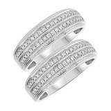 Photo of Bree 1/2 ct tw. Lab Grown Diamond Same Sex Mens Band Set 10K White Gold [WM1619W]