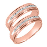 Photo of Cadence 1/2 ct tw. Lab Grown Diamond Same Sex Mens Band Set 10K Rose Gold [WM1626R]