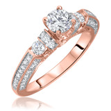 Photo of Cadence 1 1/2 ct tw. Lab Grown Diamond Round Solitaire Trio Set 14K Rose Gold [BT1626RE-C000]