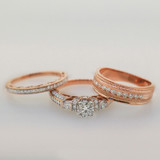 Photo of Cadence 1 1/2 ct tw. Lab Grown Diamond Round Solitaire Trio Set 14K Rose Gold [BT1626R-C000]
