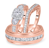 Photo of Danica 2 ct tw. Lab Grown Round Solitaire Trio Set 14K Rose Gold [BT1624R-C000]