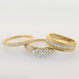 Photo of Cadence 1 1/2 ct tw. Lab Grown Diamond Round Solitaire Trio Set 14K Yellow Gold [BT1626Y-C000]