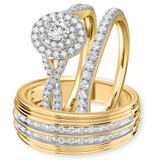 Photo of Tanner 1 ct tw. Lab Grown Diamond Oval Solitaire Trio Set 14K Yellow Gold [BT1630Y-C000]