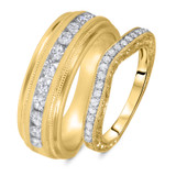 Photo of Danica 3/4 ct tw. Lab Grown Diamond Wedding Band Set 14K Yellow Gold [WB1624Y]