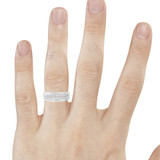 Photo of Sonny 1/4 ct tw. Lab Grown Diamond His and Hers Matching Wedding Band Set 14K White Gold [BT1631WM]