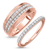 Photo of Tanner 1/2 ct tw. Lab Grown Diamond Wedding Band Set 14K Rose Gold [WB1630R]