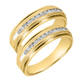 Photo of Cadence 1/2 ct tw. Lab Grown Diamond Same Sex Mens Band Set 14K Yellow Gold [WM1626Y]