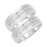 Photo of Sonny 1/4 ct tw. Lab Grown Diamond Same Sex Mens Band Set 14K White Gold [WM1631W]