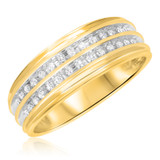 Photo of Sonny 7/8 ct tw. Lab Grown Diamond Oval Solitaire Trio Set 10K Yellow Gold [BT1631YM]
