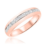 Photo of Lanie 3/4 ct tw. Lab Grown Diamond Wedding Band Set 10K Rose Gold [BT1625RM]