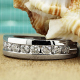 Photo of Lanie 1 1/10 ct tw. Lab Grown Diamond Same Sex Mens Band Set 10K Rose Gold [BT1625RM]