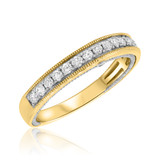 Photo of Dream 1/2 ct tw. Lab Grown Diamond Mens Wedding Band 10K Yellow Gold [BT1436YM]