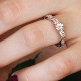 Photo of Myla 7/8 ct tw. Lab Grown Diamond Round Solitaire Engagement Ring 10K White Gold [BT1433WE-L045]