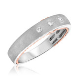 Photo of Mae 1/8 ct tw. Lab Grown Diamond Mens Wedding Band 10K White Gold [BT1438WM]