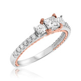 Photo of Palmer 7/8 ct tw. Lab Grown Diamond Princess Solitaire Engagement Ring 14K White Gold [BT1434WE-K045]