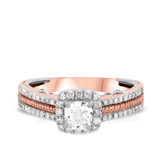 Photo of Rook 3/4 ct tw. Lab Grown Diamond Princess Solitaire Engagement Ring 10K Rose Gold [BT1435RE-K045]