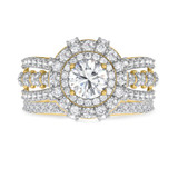 Photo of Jemma 2 ct tw. Lab Grown Diamond Round Solitaire Bridal Set 10K Yellow Gold [BR1423Y-L070]