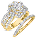 Photo of Jemma 2 ct tw. Lab Grown Diamond Round Solitaire Bridal Set 10K Yellow Gold [BR1423Y-L070]