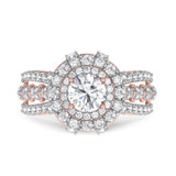 Photo of Jemma 2 ct tw. Lab Grown Diamond Round Solitaire Bridal Set 14K Rose Gold [BT1423RE-L070]