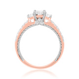 Photo of Palmer 1 1/5 ct tw. Lab Grown Diamond Princess Solitaire Bridal Set 14K Rose Gold [BT1434RE-K045]