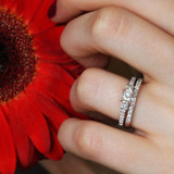 Photo of Palmer 1 1/5 ct tw. Lab Grown Diamond Princess Solitaire Bridal Set 10K Yellow Gold [BR1434Y-K045]