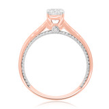 Photo of Mae 1/2 ct tw. Lab Grown Diamond Round Solitaire Bridal Set 14K Rose Gold [BT1438RE-L045]