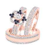 Photo of Hope 1 1/3 ct tw. Lab Grown Oval Solitaire Trio Set 14K Rose Gold [BT1421R-C000]