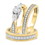Photo of Myla 1 2/3 ct tw. Lab Grown Diamond Round Solitaire Trio Set 10K Yellow Gold [BT1433Y-L045]