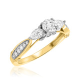 Photo of Myla 1 2/3 ct tw. Lab Grown Diamond Round Solitaire Trio Set 10K Yellow Gold [BT1433YE-L045]