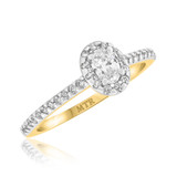 Photo of Breanna 7/8 ct tw. Lab Grown Diamond Oval Solitaire Trio Set 10K Yellow Gold [BT1428YE-C000]