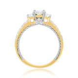 Photo of Palmer 1 7/8 ct tw. Lab Grown Diamond Princess Solitaire Trio Set 10K Yellow Gold [BT1434YE-K045]