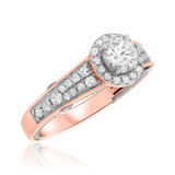Photo of Raven 1 3/8 ct tw. Lab Grown Diamond Round Solitaire Trio Set 14K Rose Gold [BT1437RE-L045]