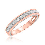 Photo of Raven 1 3/8 ct tw. Lab Grown Diamond Round Solitaire Trio Set 14K Rose Gold [BT1437RL]