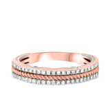 Photo of Rook 1 3/8 ct tw. Lab Grown Diamond Princess Solitaire Trio Set 14K Rose Gold [BT1435RL]
